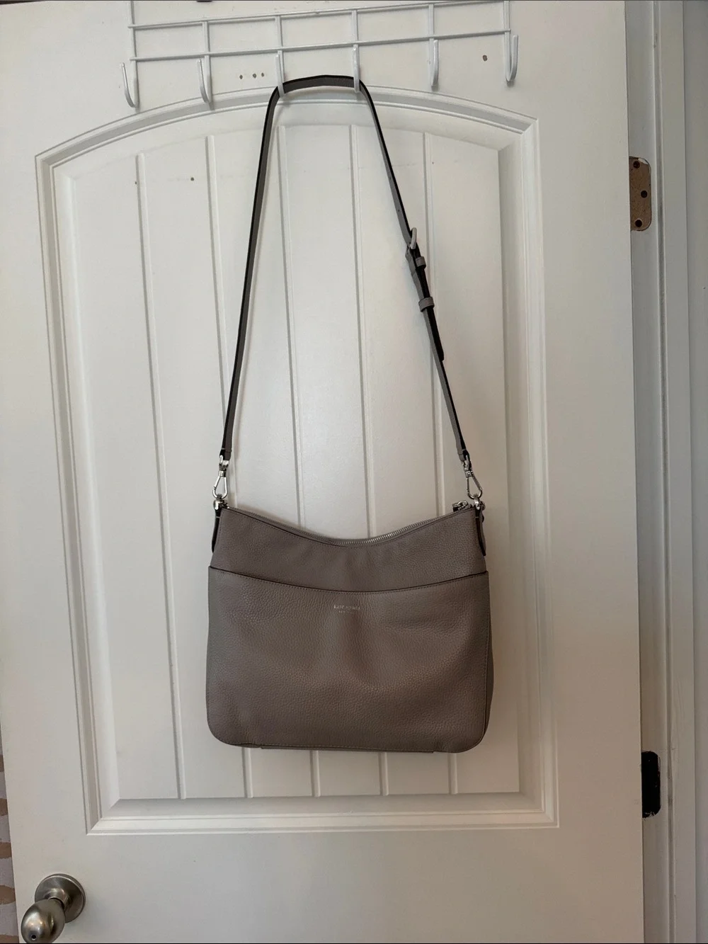 kate spade grey pebbled leather shoulder bag
